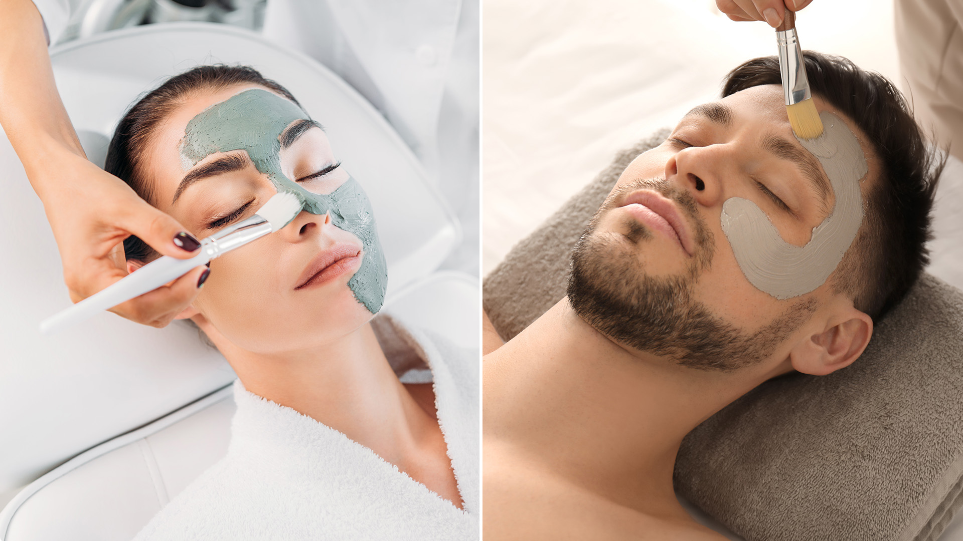 Client receiving a relaxing facial treatment